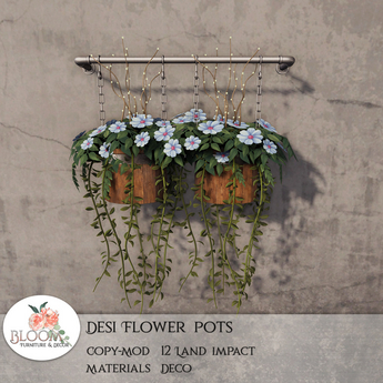Second Life Marketplace - Bloom! - Desi Flower pots (ADD)